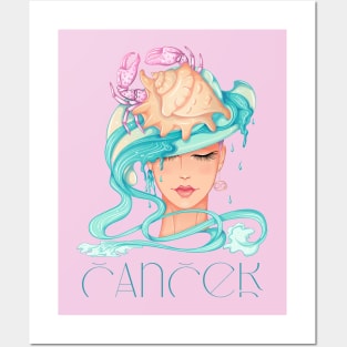 Cancer Zodiac Sign Beautiful Girl Posters and Art